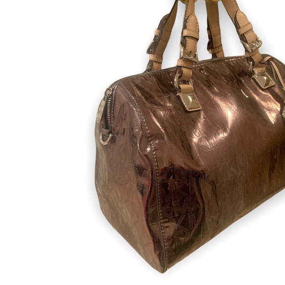 Michael Kors Grayson Large Satchel Mirror Metallic in Gunmetal Gray - Picture 5 of 12